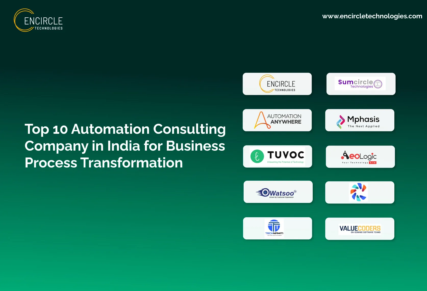 Top 10 Automation Consulting Company in India for Business Process Transformation